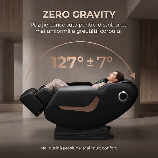 Fotoliu masaj GAIUS ULTRA PRO cu comanda vocala AI, Zero Gravity si in