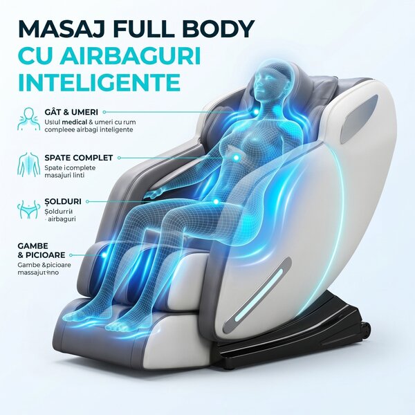 Fotoliu masaj IGNIUS cu AI Voice, SL-Track, Zero Gravity si airbag ful