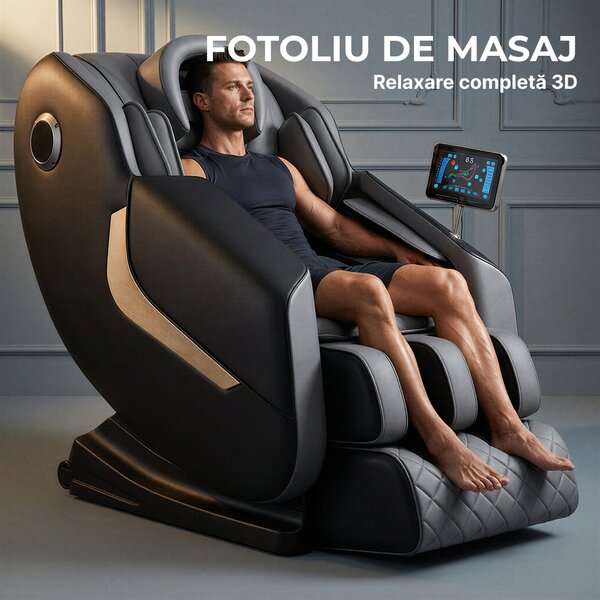Fotoliu masaj GAIUS ULTRA PRO cu comanda vocala AI, Zero Gravity si in