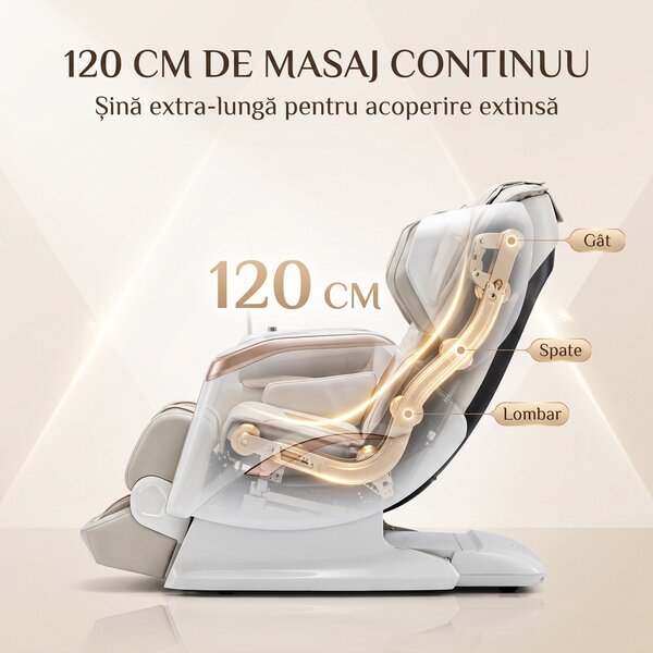 Fotoliu masaj 4D ROVO Luxury cu Zero Gravity, sina 120 cm si incalzire