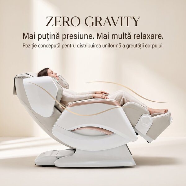 Fotoliu masaj 4D ROVO Luxury cu Zero Gravity, sina 120 cm si incalzire