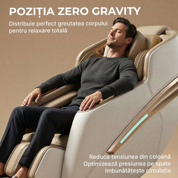 Fotoliu masaj 4D QUITUS cu SL-Track, Zero Gravity, incalzire si port U