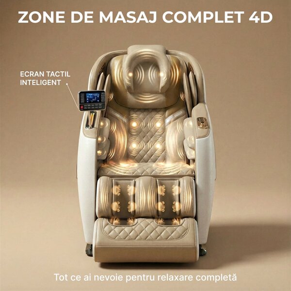 Fotoliu masaj 4D QUITUS cu SL-Track, Zero Gravity, incalzire si port U