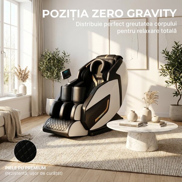 Fotoliu masaj FELIX cu capete de jad, Zero Gravity, incalzire si Bluet