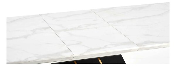 Masa extensibila VINCENZO, alb/negru/auriu, 160/200x90x77 cm