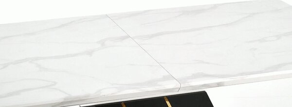 Masa extensibila VINCENZO, alb/negru/auriu, 160/200x90x77 cm