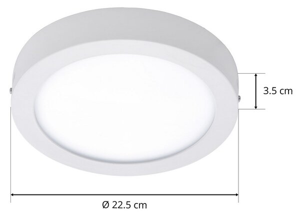 EGLO connect Fueva-C plafonieră rotund 22,5cm albă, reglabil, Alb, Hol, Metal, Modern
