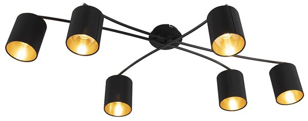 Plafoniera moderna neagra cu 6 lumini - Lofty