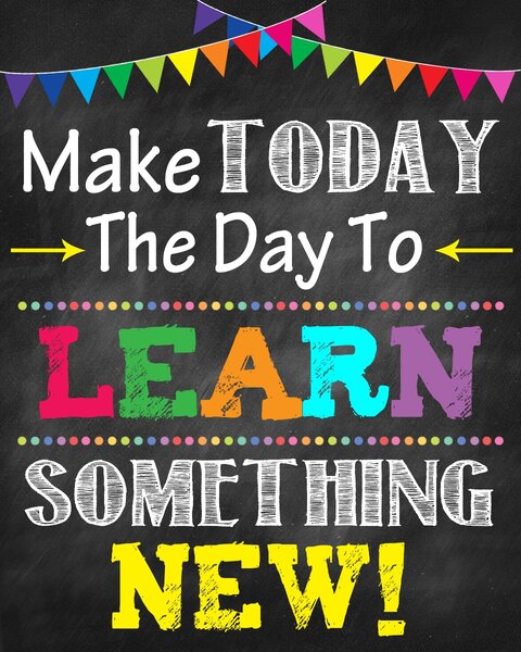 Autocolante Motivationale - Make today the day to learn something new! - 60x90 cm
