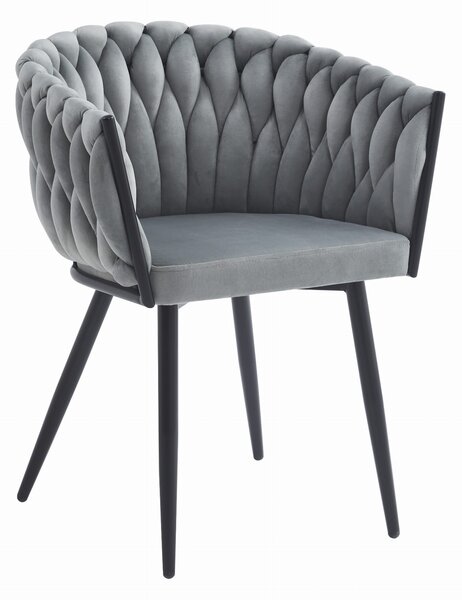 Scaun Dining Tip Fololiu Mira Catifea Gri Deschis