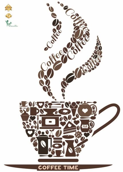 Sticker decorativ cafea - Ceasca de cafea 50X50 cm