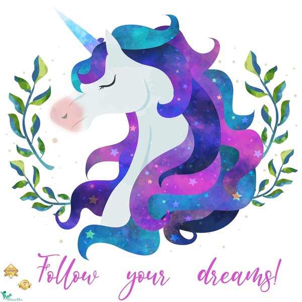 Sticker motivational - Follow your dreams - Inorog - 60x60 cm