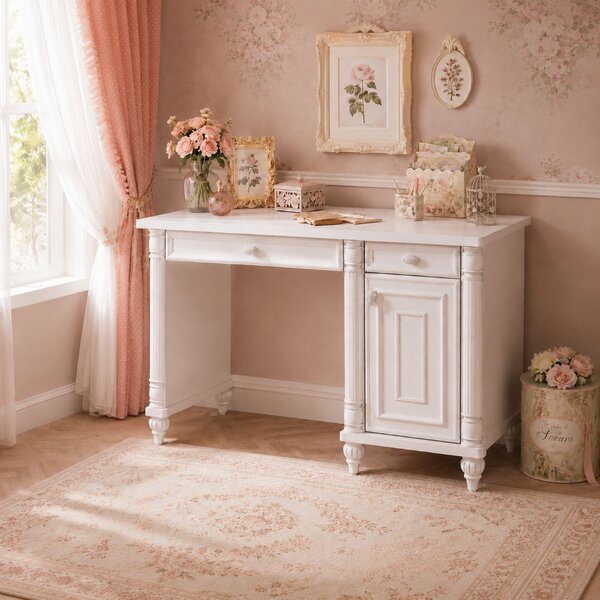 Birou Romantic pentru Copii E i Tineret , Eleganta E i Functionalitate, 117x62x75 cm