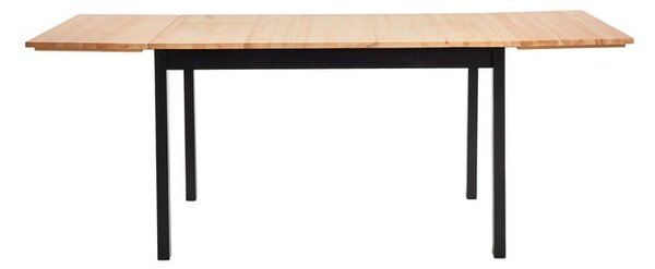 Masă de dining extensibilă din lemn de pin cu structură neagră Bonami Essentials Brisbane, 120 (200) x 70 cm