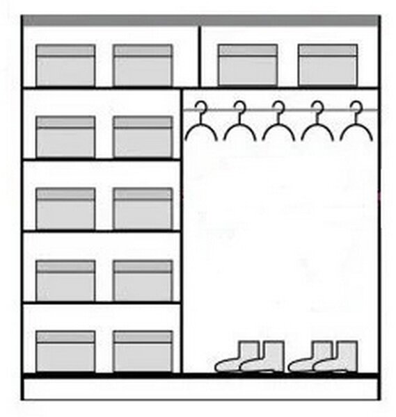 Dulap AVANTGARDE AV1-20, stejar artisan/gri grafit, PAL, cu 2 usi, 200x59x215 cm