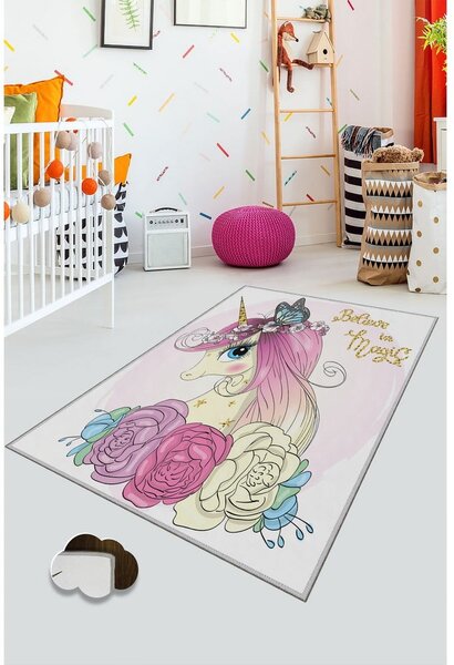 Covor antiderapant pentru copii Conceptum Hypnose Unicorn, 180 x 280 cm