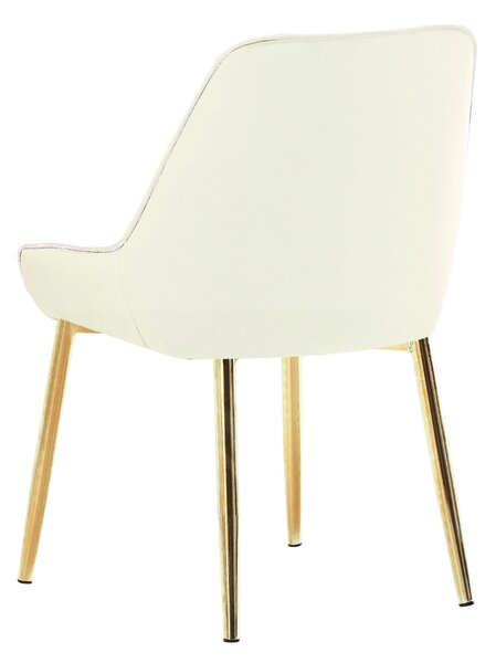 KONDELA Scaun de dining, bej ţesătură Velvet/gold crom-auriu, PERLIA