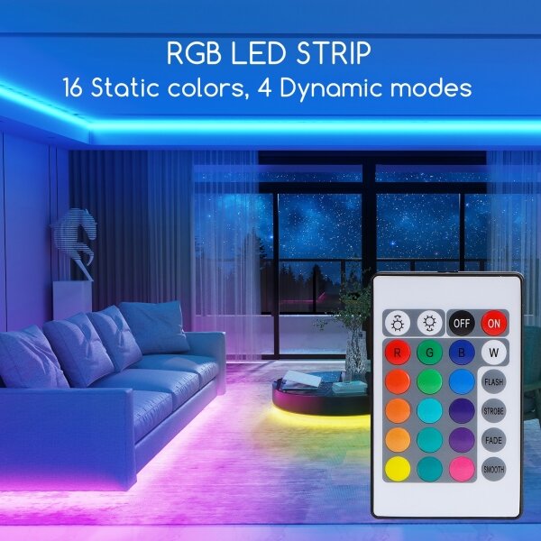 Bandă LED RGB dimabilă Aigostar 3m LED/24W/12/230V IP65 + telecomandă