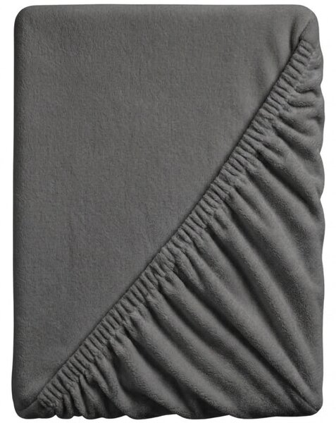 Cearsaf Cocolino microplus cu elastic SOFT 90x200 cm gri inchis