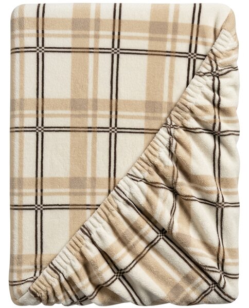 Cearsaf Cocolino microplus cu elastic PLAID 160x200 cm crem