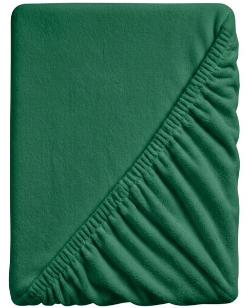 Cearsaf Cocolino microplus cu elastic SOFT 180x200 cm verde inchis