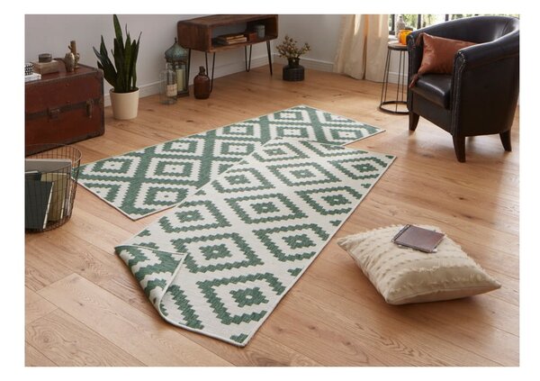 Covor reversibil adecvat pentru interior și exterior verde-crem 80 x 345 cm Malta - NORTHRUGS
