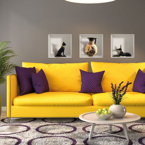 Set 3 autocolante 3D pentru perete Ambiance Egyptian