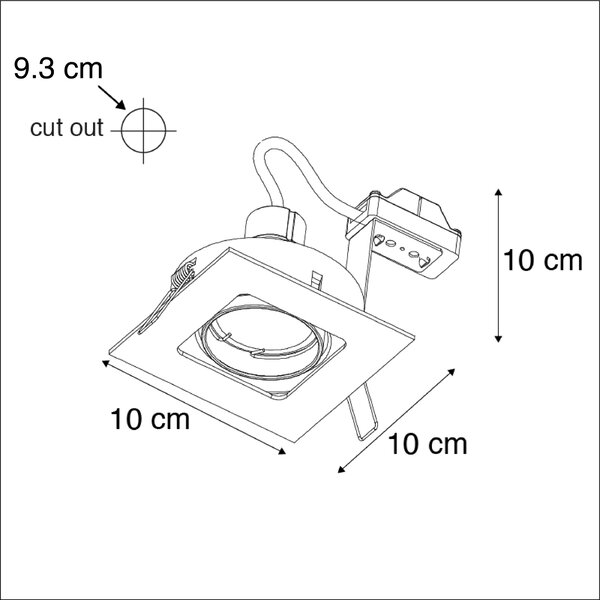 Spot încastrat inteligent modern negru, inclusiv WiFi GU10 - Artemis