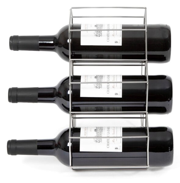 Suport metalic pentru sticle de vin Compactor, gri