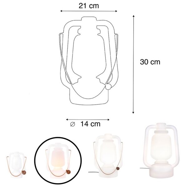 Lampă de masă albă IP44 incl. Difuzor bluetooth - Storm Music