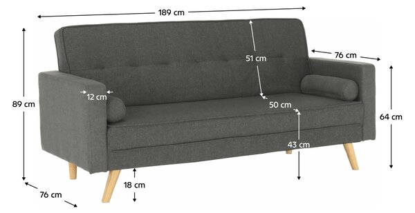 KONDELA Canapea extensibilă, material gri, OTISA