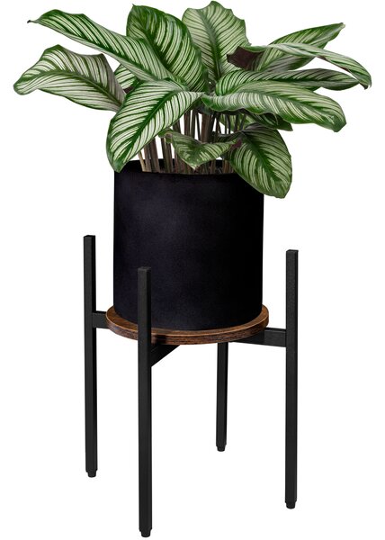 Suport rotund pentru flori TAYLOR ⌀ 32 cm, maro rustic/negru