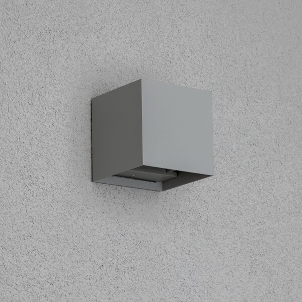 Aplică LED de exterior Brilagi CUBE LED/6W/230V gri IP54