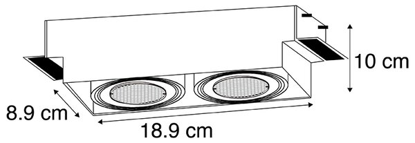 Spot integrat negru inclinabil și rotativ Trimless 2 spoturi - Oneon Honey