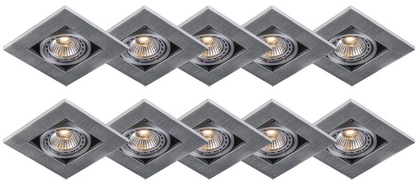 Set de 10 spoturi moderne încastrate din aluminiu cu grosimea de 3 mm - Qure