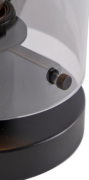 Lampă de masă design negru cu sticlă fum - Dome