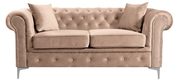 KONDELA Canapea extensibilă de lux 2 locuri, stofă maro deschis Velvet, ROMANO
