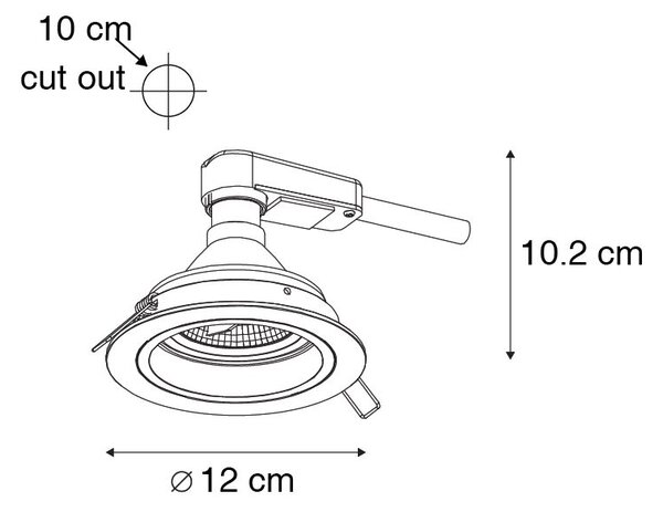 Spot integrat rotund alb reglabil - Chuck 70