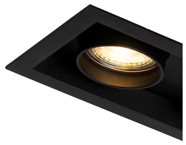 Spot modern încastrat negru reglabil cu 2 lumini - Roof