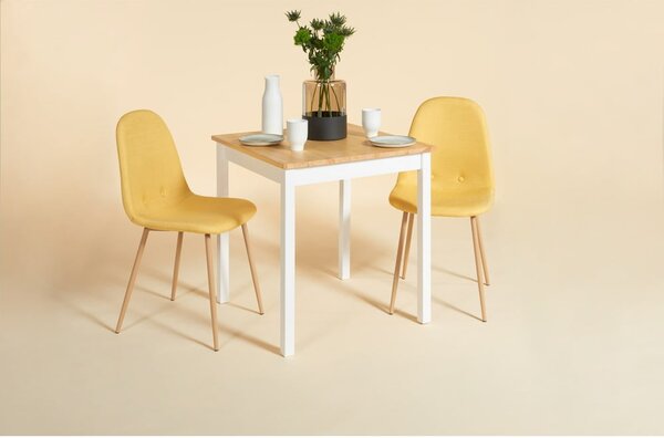 Masă dining din lemn de pin Bonami Essentials Sydney, 70 x 70 cm, natural-alb