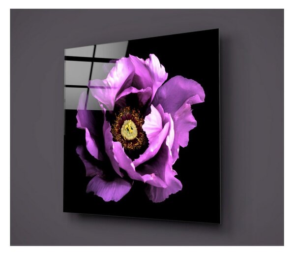 Tablou din sticlă Insigne Calipsa Purple, 30 x 30 cm, negru - mov