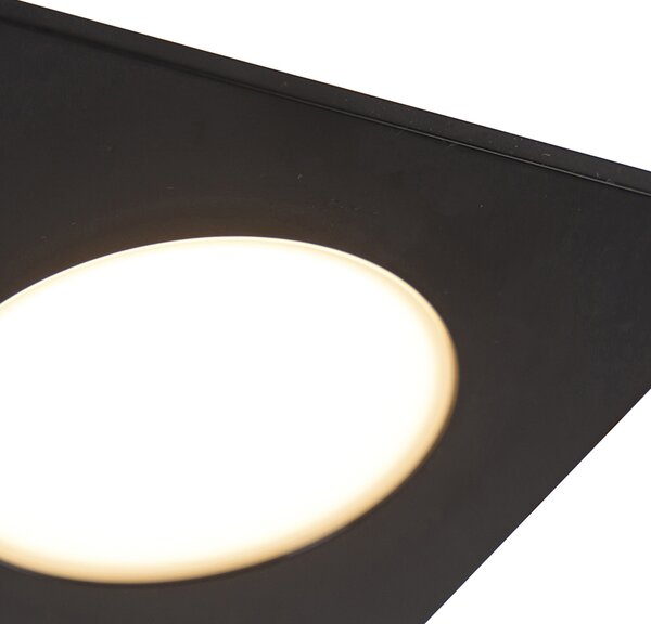 Set de 6 spoturi încastrate moderne negre, inclusiv LED, cu 3 trepte de intensitate luminoasă, IP65 - Simply