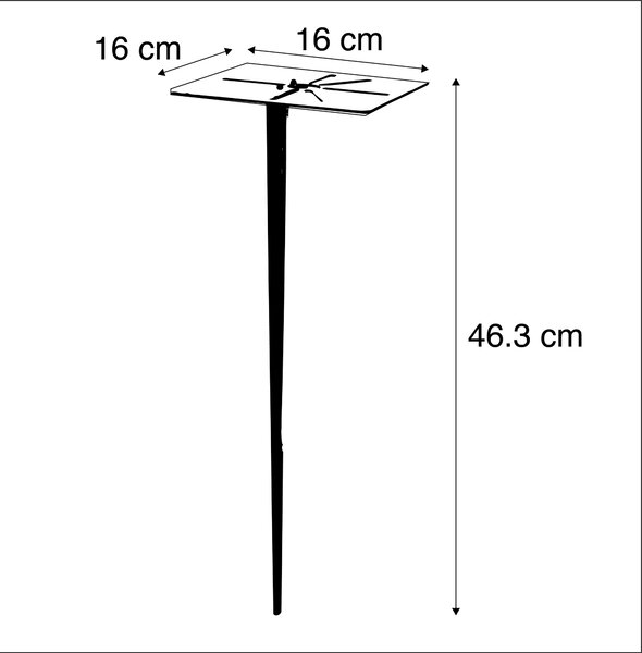 Lampă de exterior cu picior neagră 100 cm cu țăruș de pământ și glandă pentru cablu - Charlois