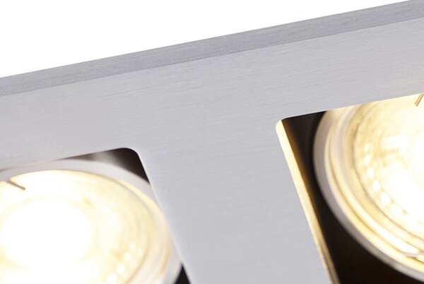 Set 6 Spoturi Incastrabile Aluminiu Rectangulare 2 Lumini - Qure