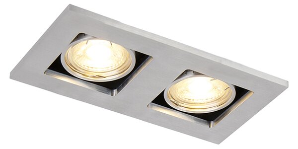 Set 6 Spoturi Incastrabile Aluminiu Rectangulare 2 Lumini - Qure