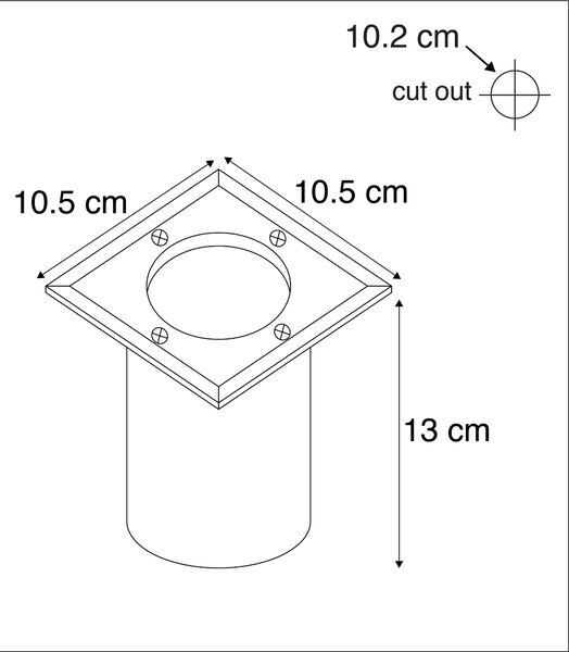 Set de 5 spoturi de sol din oțel IP65 - Basic Square