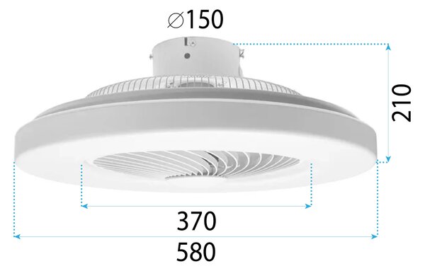 Lampă cu ventilator APP1551-C WHITE