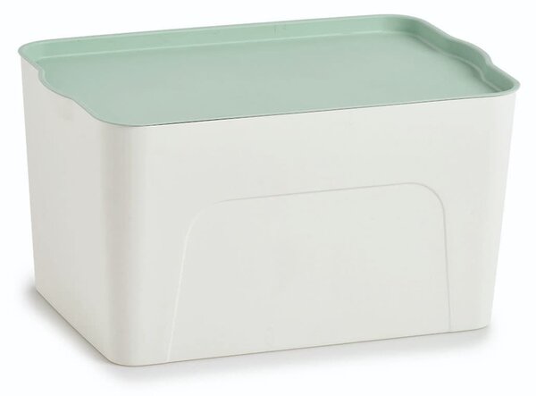 Cutie pentru depozitare din plastic, Lid III Alb / Verde Mint, L44,5xl30xH24,5 cm