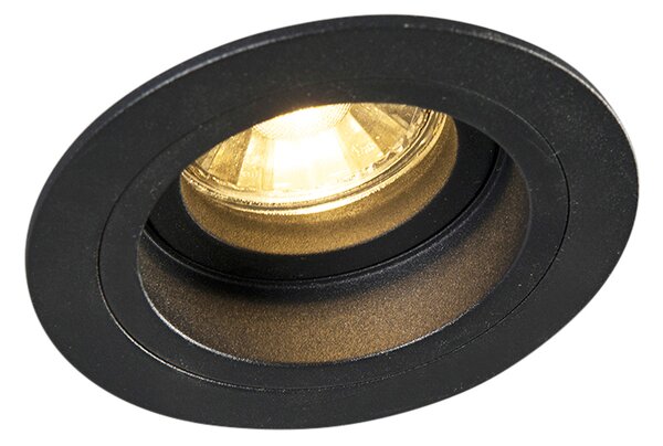 Spot încastrat inteligent negru rotund, incl. WiFi GU10 - Chuck