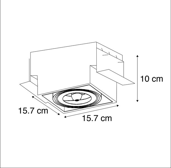 Spot LED îngropat alb AR111 Inclinabil și Rotabil Trimless - Oneon